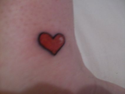 Love Heart Tat On Ankle